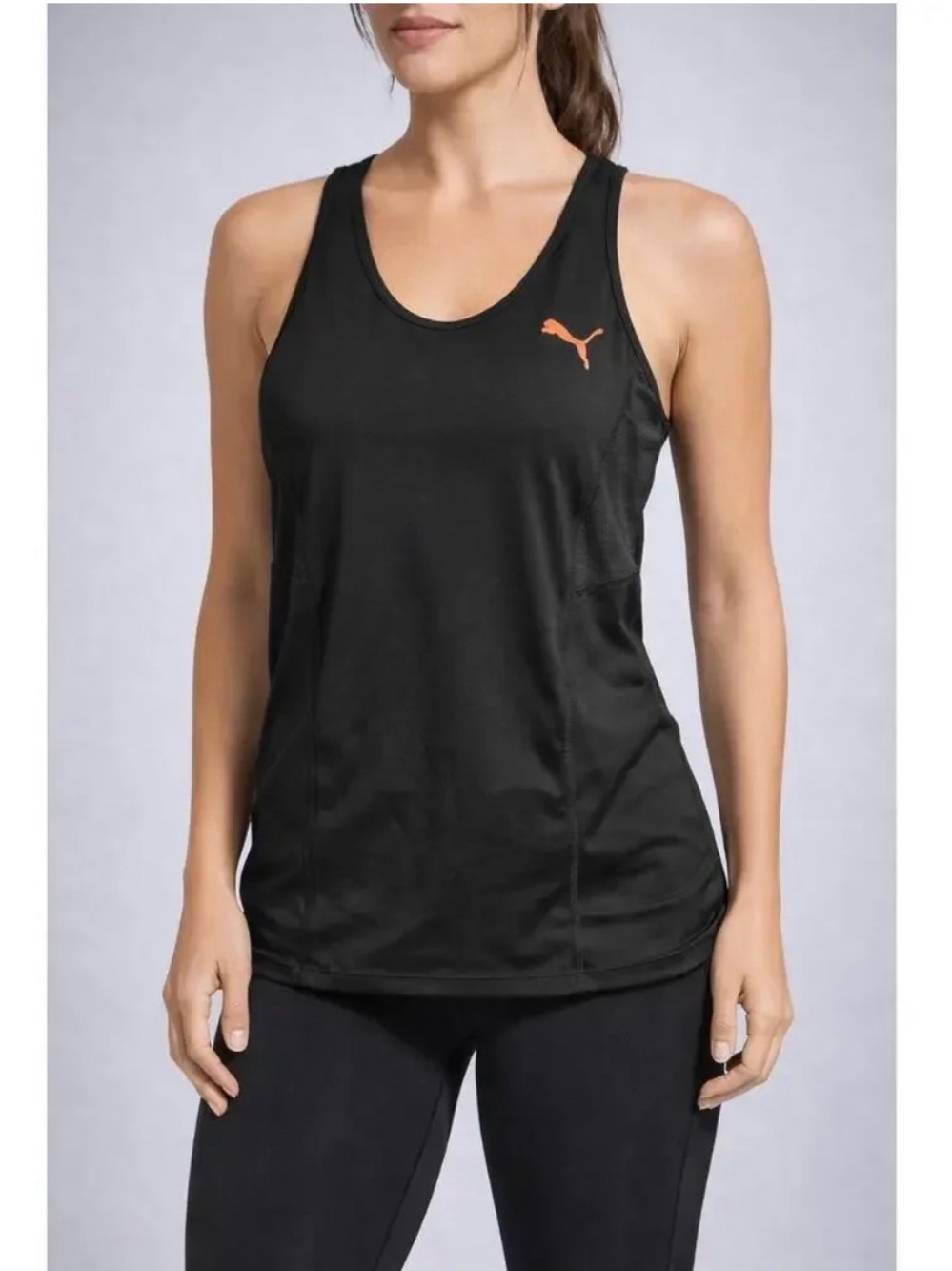Puma Black Athletic Tank Top Pink Puma Logo Women’s Medium